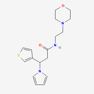 molecular formula C17H23N3O2S B15281089 N-[2-(morpholin-4-yl)ethyl]-3-(1H-pyrrol-1-yl)-3-(thiophen-3-yl)propanamide 
