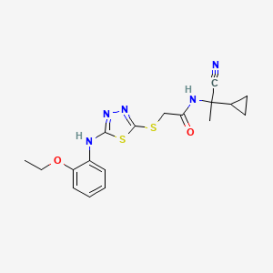 molecular formula C18H21N5O2S2 B15281155 N-(1-Cyano-1-cyclopropylethyl)-2-((5-((2-ethoxyphenyl)amino)-1,3,4-thiadiazol-2-yl)thio)acetamide 