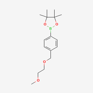 molecular formula C16H25BO4 B1528116 2-(4-((2-Methoxyethoxy)methyl)phenyl)-4,4,5,5-tetramethyl-1,3,2-dioxaborolane CAS No. 1580442-16-5