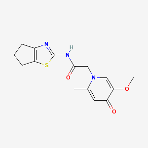 molecular formula C15H17N3O3S B15281170 N-(5,6-dihydro-4H-cyclopenta[d][1,3]thiazol-2-yl)-2-(5-methoxy-2-methyl-4-oxopyridin-1(4H)-yl)acetamide 