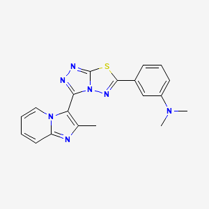 molecular formula C19H17N7S B15281235 N,N-dimethyl-3-[3-(2-methylimidazo[1,2-a]pyridin-3-yl)[1,2,4]triazolo[3,4-b][1,3,4]thiadiazol-6-yl]aniline 