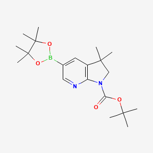 molecular formula C20H31BN2O4 B15281246 tert-Butyl 3,3-dimethyl-5-(4,4,5,5-tetramethyl-1,3,2-dioxaborolan-2-yl)-2,3-dihydro-1H-pyrrolo[2,3-b]pyridine-1-carboxylate 