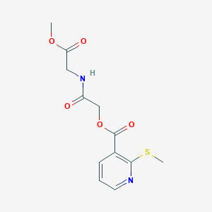 molecular formula C12H14N2O5S B15281257 Methyl 2-{2-[2-(methylsulfanyl)pyridine-3-carbonyloxy]acetamido}acetate 