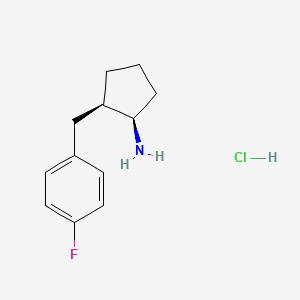molecular formula C12H17ClFN B1528127 (1R,2R)-2-(4-Fluorobenzyl)cyclopentanamine hydrochloride CAS No. 1255859-42-7