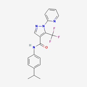 molecular formula C19H17F3N4O B15281286 N-(4-isopropylphenyl)-1-(2-pyridinyl)-5-(trifluoromethyl)-1H-pyrazole-4-carboxamide 