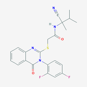 molecular formula C22H20F2N4O2S B15281345 N-(1-cyano-1,2-dimethylpropyl)-2-{[3-(2,4-difluorophenyl)-4-oxo-3,4-dihydroquinazolin-2-yl]sulfanyl}acetamide 