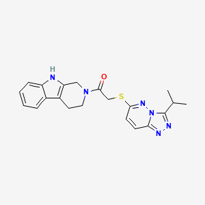 molecular formula C21H22N6OS B15281450 2-{[(3-isopropyl[1,2,4]triazolo[4,3-b]pyridazin-6-yl)sulfanyl]acetyl}-2,3,4,9-tetrahydro-1H-beta-carboline 