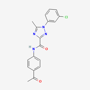 molecular formula C18H15ClN4O2 B15281461 N-(4-acetylphenyl)-1-(3-chlorophenyl)-5-methyl-1H-1,2,4-triazole-3-carboxamide 