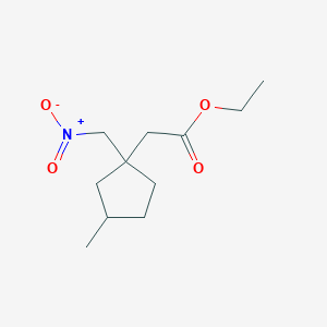 Ethyl 2-[3-methyl-1-(nitromethyl)cyclopentyl]acetate