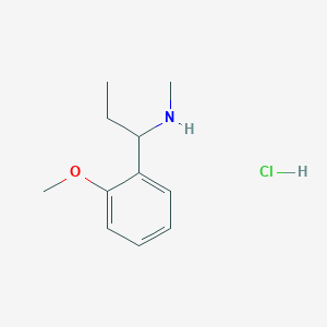 molecular formula C11H18ClNO B15281528 1-(2-methoxyphenyl)-N-methylpropan-1-amine hydrochloride 