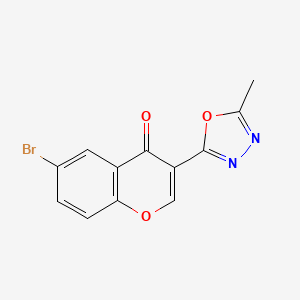 molecular formula C12H7BrN2O3 B1528161 6-Bromo-3-(5-methyl-1,3,4-oxadiazol-2-yl)-4H-chromen-4-one CAS No. 293740-63-3