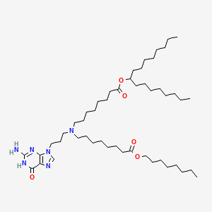 molecular formula C49H90N6O5 B15281630 Heptadecan-9-yl 8-((3-(2-amino-6-oxo-3H-purin-9(6H)-yl)propyl)(8-(octyloxy)-8-oxooctyl)amino)octanoate 