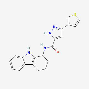 molecular formula C20H18N4OS B15281632 N-(2,3,4,9-tetrahydro-1H-carbazol-1-yl)-3-(thiophen-3-yl)-1H-pyrazole-5-carboxamide 