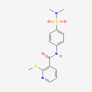 molecular formula C15H17N3O3S2 B15281642 N-(4-(N,N-Dimethylsulfamoyl)phenyl)-2-(methylthio)nicotinamide 