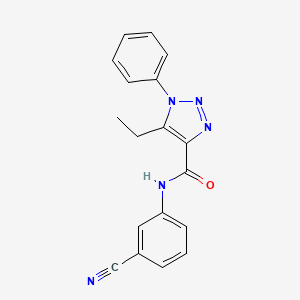 molecular formula C18H15N5O B15281671 N-(3-cyanophenyl)-5-ethyl-1-phenyl-1H-1,2,3-triazole-4-carboxamide 