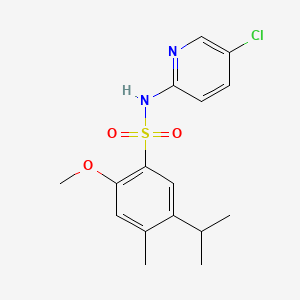 molecular formula C16H19ClN2O3S B15281684 N-(5-chloro-2-pyridinyl)-5-isopropyl-2-methoxy-4-methylbenzenesulfonamide 