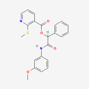 molecular formula C22H20N2O4S B15281702 [(3-Methoxyphenyl)carbamoyl](phenyl)methyl 2-(methylsulfanyl)pyridine-3-carboxylate 