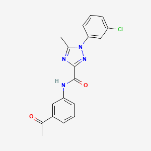 molecular formula C18H15ClN4O2 B15281736 N-(3-acetylphenyl)-1-(3-chlorophenyl)-5-methyl-1H-1,2,4-triazole-3-carboxamide 