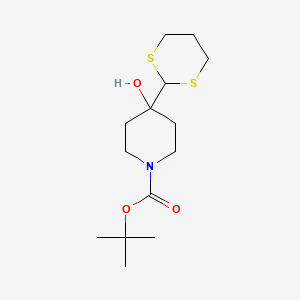 molecular formula C14H25NO3S2 B1528175 N-BOC-4-[1,3]dithian-4-hydroxy piperidine CAS No. 1227269-33-1