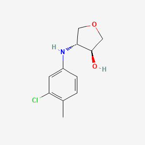 molecular formula C11H14ClNO2 B15281823 (3S,4R)-4-[(3-chloro-4-methylphenyl)amino]oxolan-3-ol 