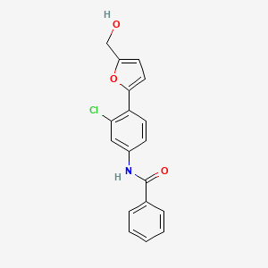 molecular formula C18H14ClNO3 B15281871 N-{3-chloro-4-[5-(hydroxymethyl)furan-2-yl]phenyl}benzamide 
