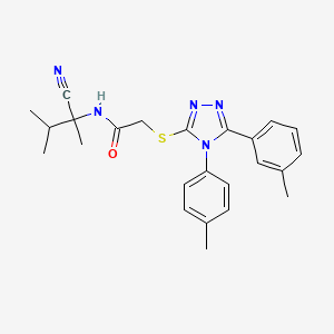 molecular formula C24H27N5OS B15281903 N-(1-cyano-1,2-dimethylpropyl)-2-{[5-(3-methylphenyl)-4-(4-methylphenyl)-4H-1,2,4-triazol-3-yl]sulfanyl}acetamide 