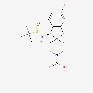 molecular formula C22H33FN2O3S B15281917 tert-Butyl (S)-1-(((R)-tert-butylsulfinyl)amino)-5-fluoro-1,3-dihydrospiro[indene-2,4'-piperidine]-1'-carboxylate 