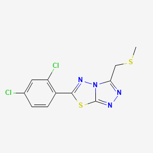 molecular formula C11H8Cl2N4S2 B15281948 6-(2,4-Dichlorophenyl)-3-[(methylsulfanyl)methyl][1,2,4]triazolo[3,4-b][1,3,4]thiadiazole 