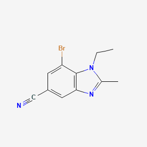 molecular formula C11H10BrN3 B1528195 7-Bromo-1-ethyl-2-methylbenzodiazole-5-carbonitrile CAS No. 1420800-19-6