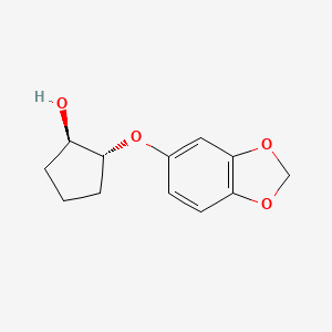 molecular formula C12H14O4 B15281974 Rel-(1R,2R)-2-(benzo[d][1,3]dioxol-5-yloxy)cyclopentan-1-ol 