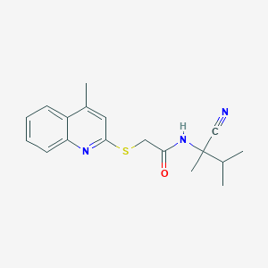 molecular formula C18H21N3OS B15281979 N-(1-cyano-1,2-dimethylpropyl)-2-[(4-methylquinolin-2-yl)sulfanyl]acetamide 