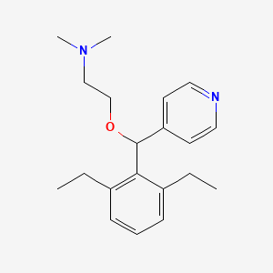 molecular formula C20H28N2O B15282009 N-{2-[(2,6-diethylphenyl)(4-pyridinyl)methoxy]ethyl}-N,N-dimethylamine 