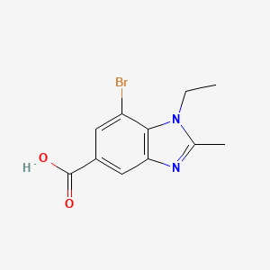 molecular formula C11H11BrN2O2 B1528206 7-溴-1-乙基-2-甲基-1,3-苯并二唑-5-羧酸 CAS No. 1437794-69-8