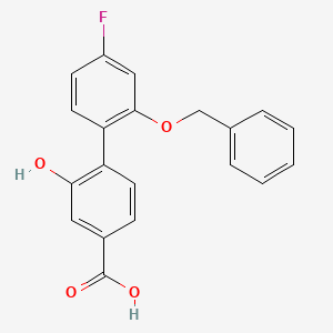 molecular formula C20H15FO4 B1528207 4-[2-(苄氧基)-4-氟苯基]-3-羟基苯甲酸 CAS No. 1426958-39-5