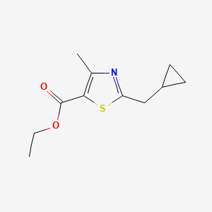 molecular formula C11H15NO2S B1528210 Ethyl 2-(cyclopropylmethyl)-4-methyl-1,3-thiazole-5-carboxylate CAS No. 1803599-92-9