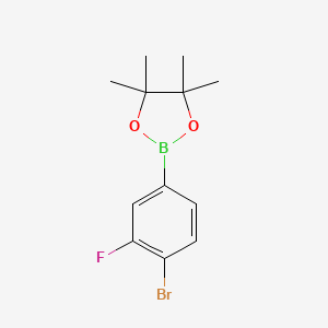 molecular formula C12H15BBrFO2 B1528213 2-(4-溴-3-氟苯基)-4,4,5,5-四甲基-1,3,2-二氧杂硼环丁烷 CAS No. 1451391-19-7
