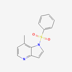 molecular formula C14H12N2O2S B1528215 1-Benzenesulfonyl-7-methyl-4-azaindole CAS No. 1427503-71-6