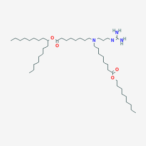 molecular formula C46H92N4O4 B15282185 Heptadecan-9-yl 8-((3-guanidinopropyl)(8-(nonyloxy)-8-oxooctyl)amino)octanoate 