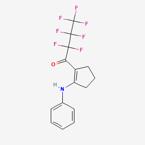 molecular formula C15H12F7NO B15282234 1-(2-Anilinocyclopenten-1-yl)-2,2,3,3,4,4,4-heptafluoro-butan-1-one 