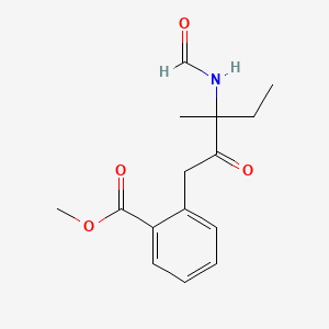molecular formula C15H19NO4 B15282264 Methyl 2-[3-(formylamino)-3-methyl-2-oxopentyl]benzoate 