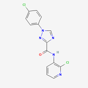 molecular formula C14H9Cl2N5O B15282274 1-(4-chlorophenyl)-N-(2-chloro-3-pyridinyl)-1H-1,2,4-triazole-3-carboxamide 