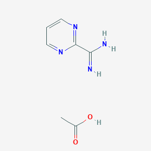 molecular formula C7H10N4O2 B152823 Pyrimidine-2-carboximidamide acetate CAS No. 312613-82-4