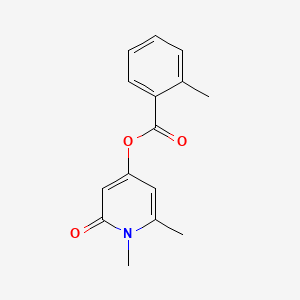 molecular formula C15H15NO3 B15282304 1,6-Dimethyl-2-oxo-1,2-dihydro-4-pyridinyl 2-methylbenzoate 