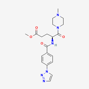 molecular formula C20H26N6O4 B15282322 Methyl (S)-4-(4-(1H-1,2,3-triazol-1-yl)benzamido)-5-(4-methylpiperazin-1-yl)-5-oxopentanoate 