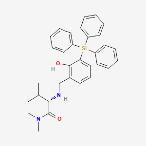 molecular formula C32H36N2O2Si B15282356 (S)-2-((2-hydroxy-3-(triphenylsilyl)benzyl)amino)-N,N,3-trimethylbutanamide 