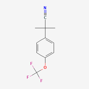 molecular formula C11H10F3NO B1528237 2-Methyl-2-[4-(trifluoromethoxy)phenyl]propanenitrile CAS No. 1260798-94-4