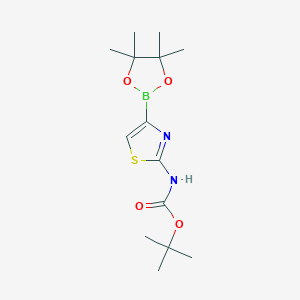 molecular formula C14H23BN2O4S B15282408 tert-Butyl (4-(4,4,5,5-tetramethyl-1,3,2-dioxaborolan-2-yl)thiazol-2-yl)carbamate 