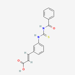 molecular formula C17H14N2O3S B15282428 (2E)-3-(3-{[(phenylcarbonyl)carbamothioyl]amino}phenyl)prop-2-enoic acid 