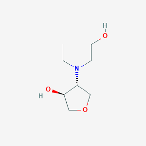 molecular formula C8H17NO3 B15282430 (3S,4R)-4-[ethyl(2-hydroxyethyl)amino]oxolan-3-ol 