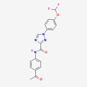 molecular formula C18H14F2N4O3 B15282450 N-(4-acetylphenyl)-1-[4-(difluoromethoxy)phenyl]-1H-1,2,4-triazole-3-carboxamide 